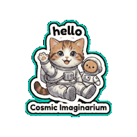 CosmicImaginarium hello cat reaction adorable cat waving cat Sticker