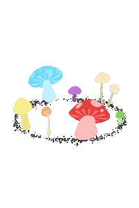 marsbijou rainbow mushrooms marsbijou rainbow mushroom Sticker