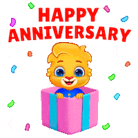 Happy Anniversary Celebration Sticker by Lucas and Friends by RV AppStudios
