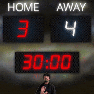 Home: 3, Away: 4