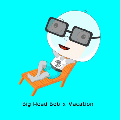 Beach Vacate GIF by BigHeadBob.com