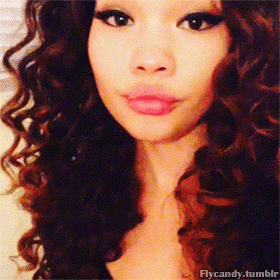 pretty face curly hair GIF