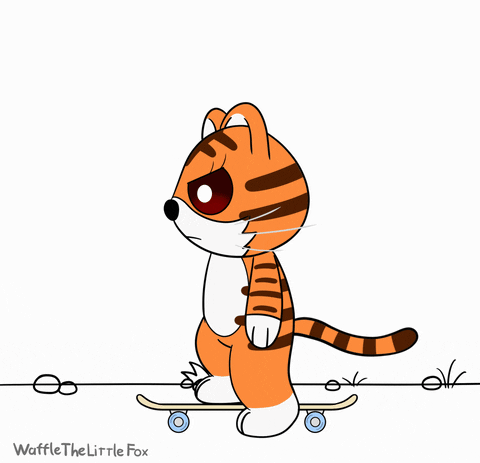 wafflethelittlefox giphyupload cool tiger skateboarding GIF