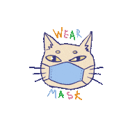 santiagoboaventura cat ghost mask wearmask Sticker