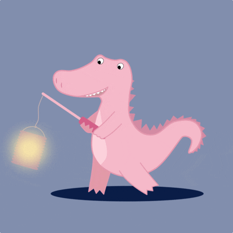 wortgewitzt giphyupload pink crocodile lantern GIF