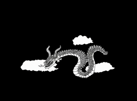 Kamiraii giphyupload black and white dragon chinese GIF