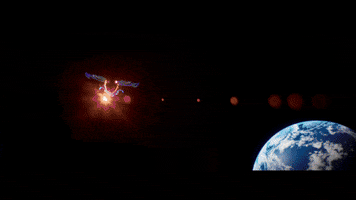 AkuDreams animation space lets go moon GIF