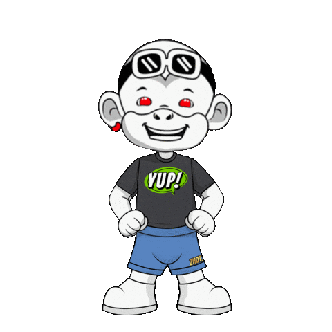Affirmation White Monkey Sticker by Zhot