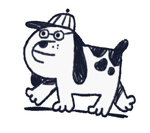 Jpaket dog walking hat doggo Sticker