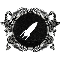 Trampa show rave rocket bl Sticker