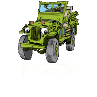 RFlores67 army jeep 4x4 ww2 Sticker