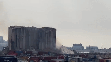 Part of Beirut Silos Collapse on Second Anniversary of Explosion