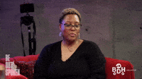 Woman talking and lean forward