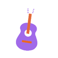 popupchoir gitaar popupchoir popup choir gitaar paars Sticker