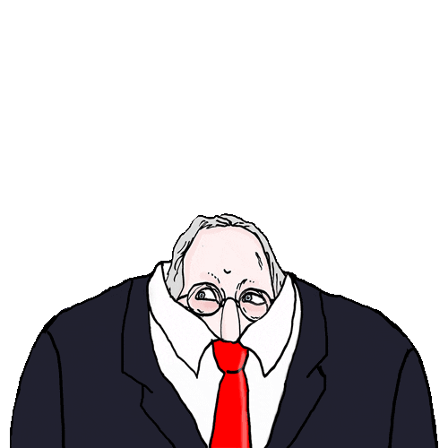Scared Mitch Mcconnell Sticker by Lawrence Becker