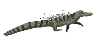 LaPageDeCam green water swimming alligator Sticker