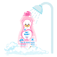 mybabyid pink clean bath wash Sticker