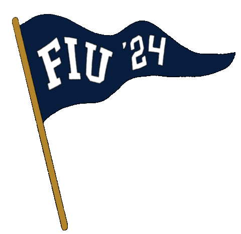 Blue And Gold Wave Sticker by Florida International University