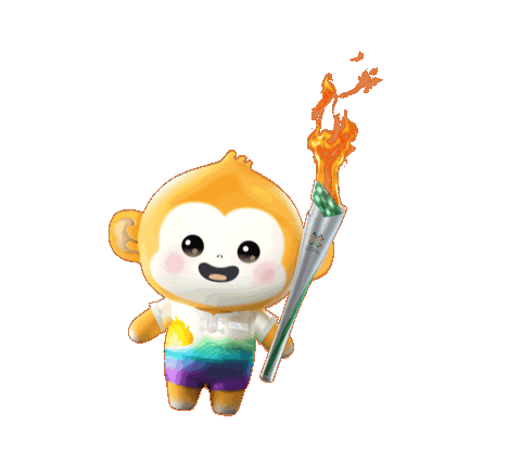 Torch Relay Monkey Sticker by The World Games