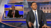 #tdsreaction #tdsreactions #fingerwag #disapprove #mfw #nope #holdit #holdup GIF by The Daily Show with Trevor Noah