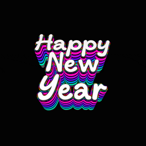 Happy New Year Rainbow GIF by Omer Studios
