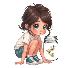 Boys Girls Fireflies Sticker