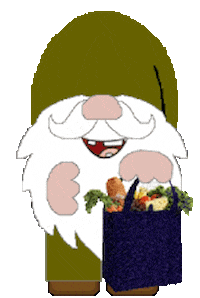 Gnome Grocery Shopping Sticker