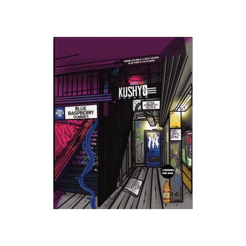 Blue Raspberry Weed Sticker by Kushy Dreams