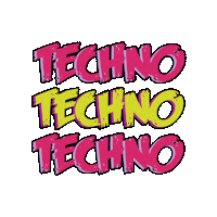 Neon Techno Sticker by Black Rabbit