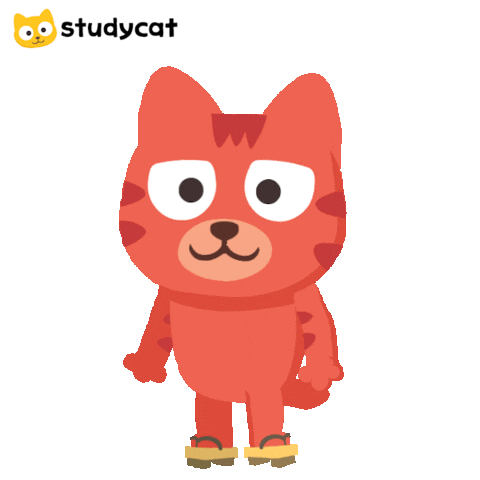 Red Cat Please Sticker by Studycat language learning for kids