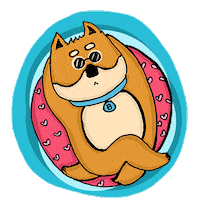 relaxing shiba inu Sticker by Florens Debora