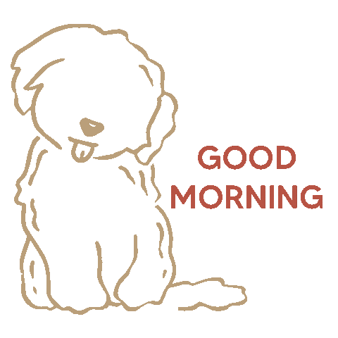 Good Morning Dog Sticker by HeySimply