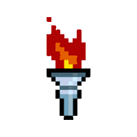 Pixel Flame Sticker