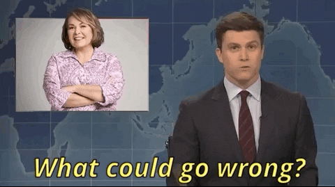 what could go wrong colin jost GIF by Saturday Night Live
