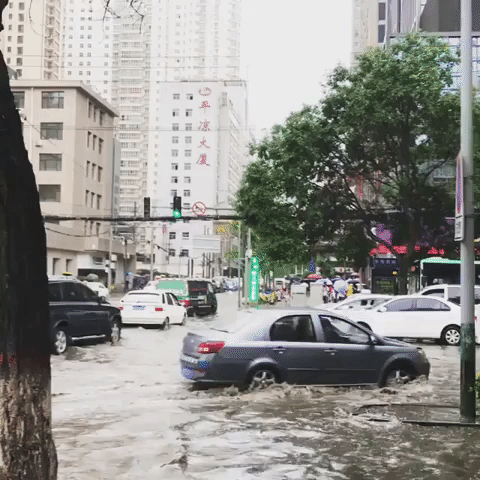 Flash Flooding in Lanzhou as Torrential Rain Hits China's Gansu Province