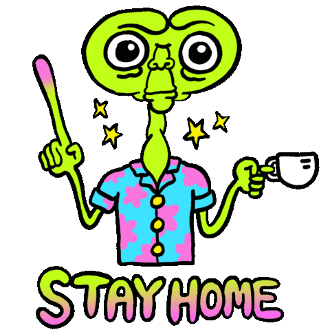 Stay Home Sticker by Russell Taysom