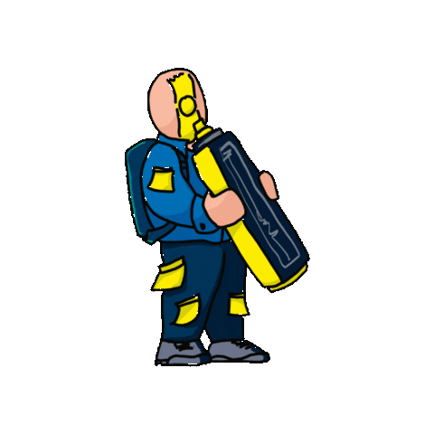 Alex Mochila Sticker by Txikito
