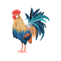 wagglegolf golf rooster waggle get your waggle on Sticker