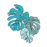 Leaves Aqua Sticker