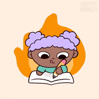 Chibi Writing GIF by Happy Homies