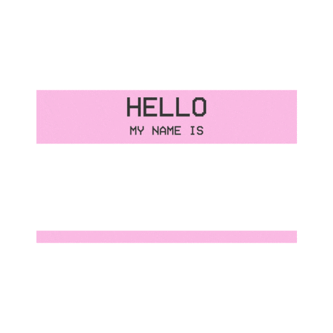 sorellaboutique giphyupload hello name tag melrose Sticker