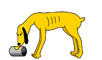 hungry stray dog Sticker by mayfly