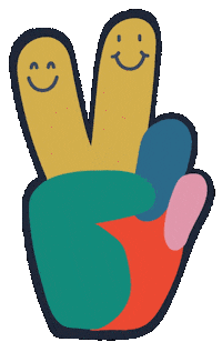 Hand Peace Sticker by Frugi