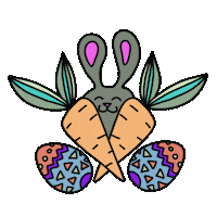 pifelv bunny easter egg carrot Sticker