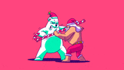 MEROestudio fight animation xmas santa GIF