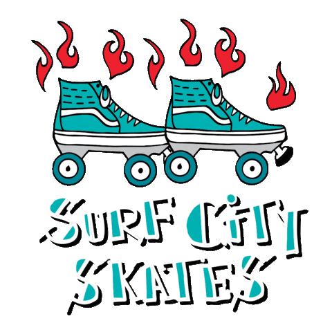 Surfcityskates giphyupload roll skating vans Sticker