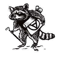 Art Raccoon Sticker
