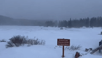 'Very Strong Winds' Whip Snow Across Lake in Northern Colorado