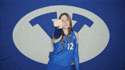 Volleyball Mic Drop GIF by BYU Cougars