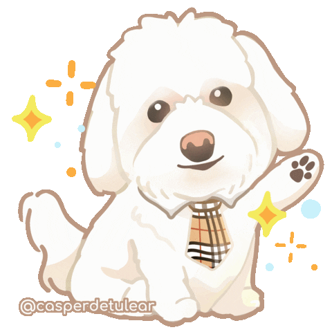 casperdetulear casper saying hi coton furryfriend Sticker